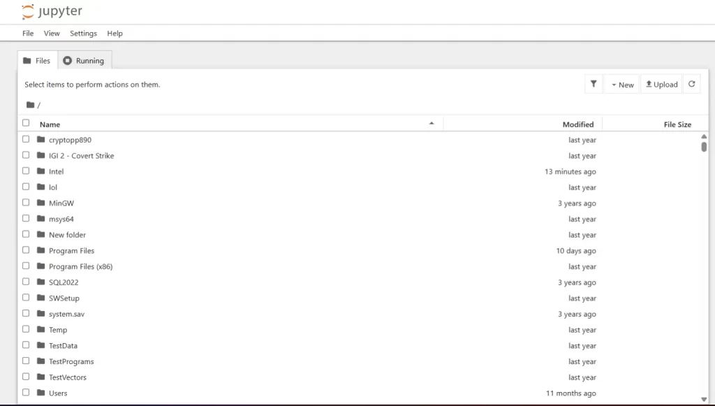 Jupyter interface