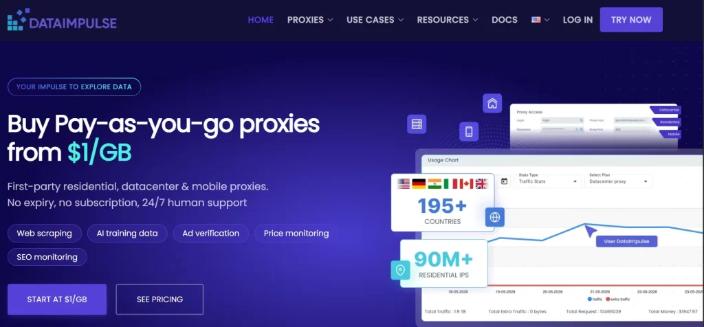Data Impulse Home page