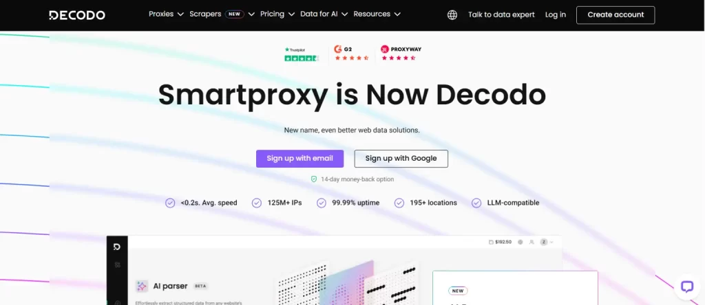 DECODO WEBSITE