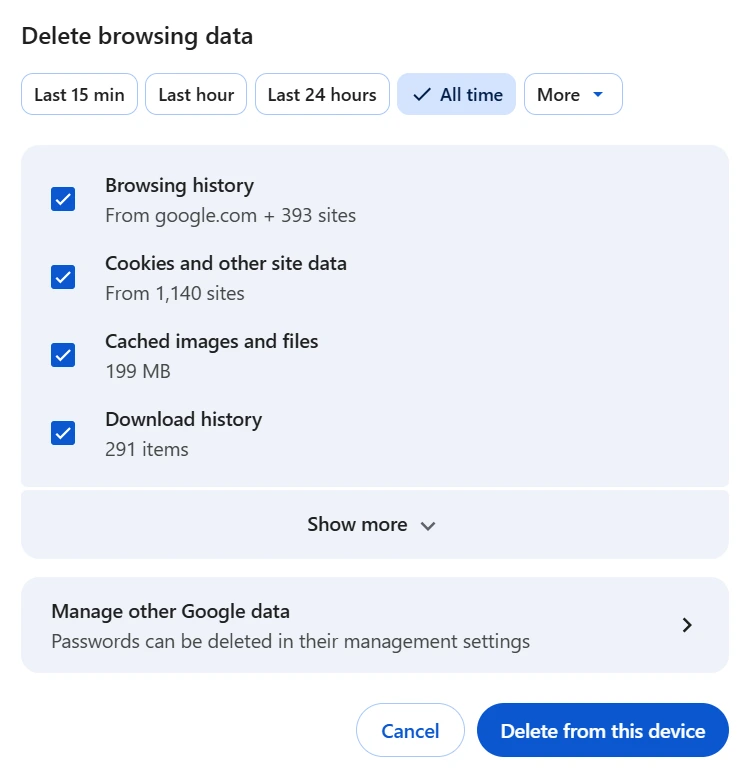 clear your browser cookies and cache