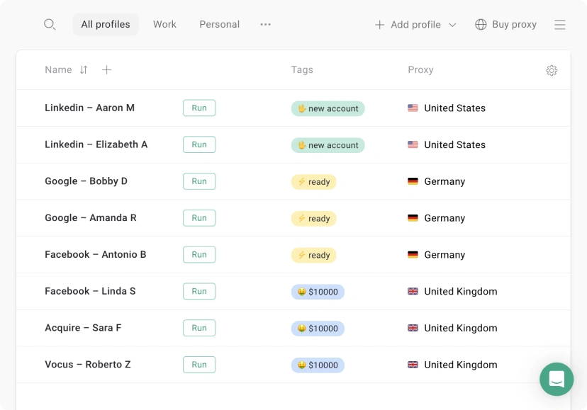 Gologin profile manager