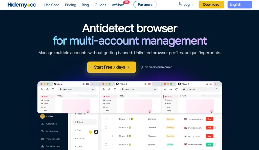 Hidemyacc Homepage