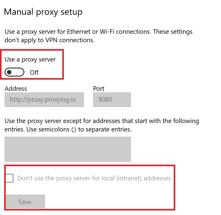 Manual Proxy