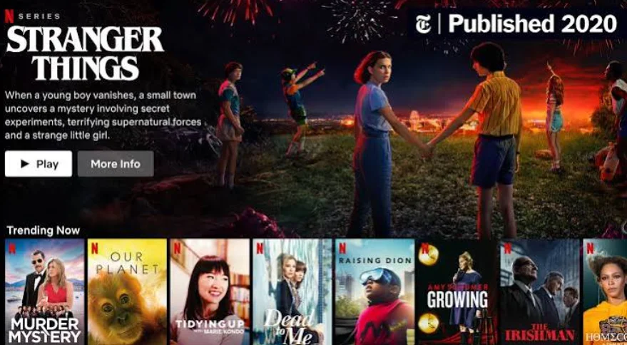Netflix home page
