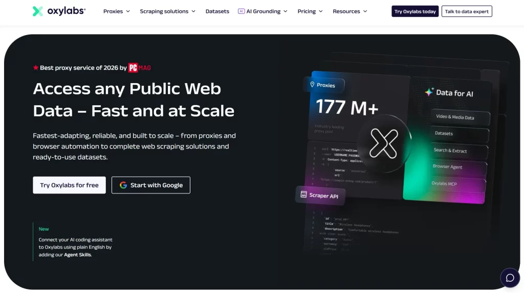 Oxylabs Homepage