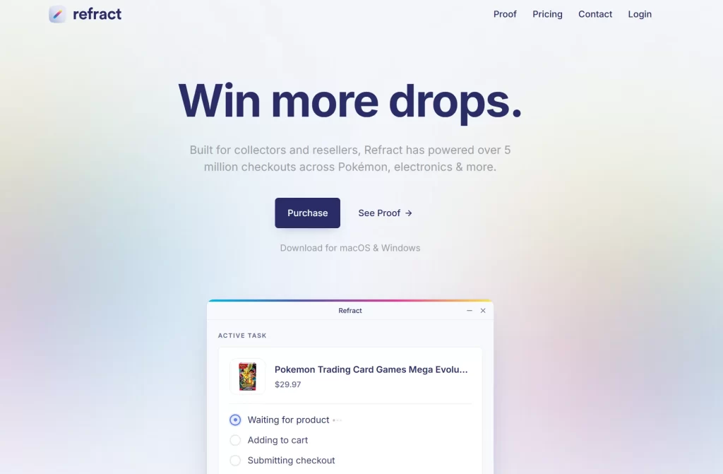 Refract homepage