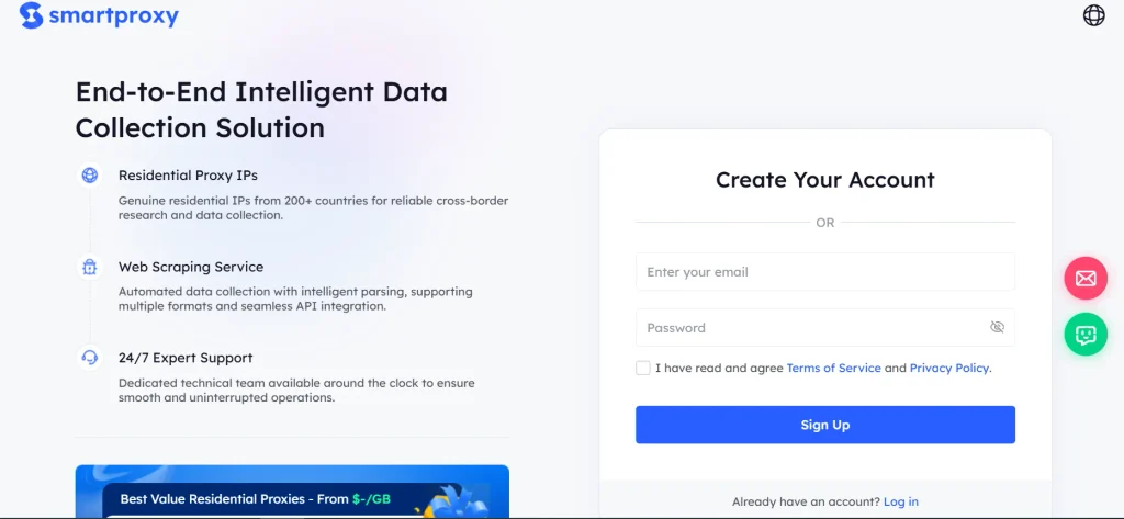 Smartproxy homepage