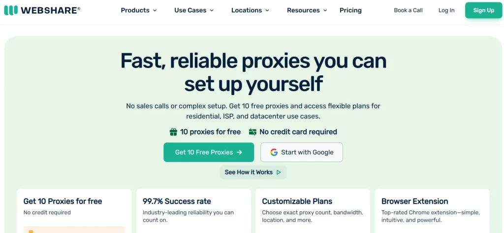 Webshare Homepage