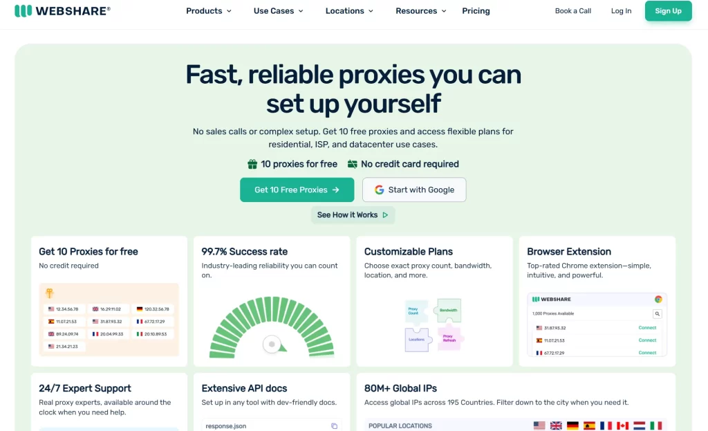 Webshare Homepage
