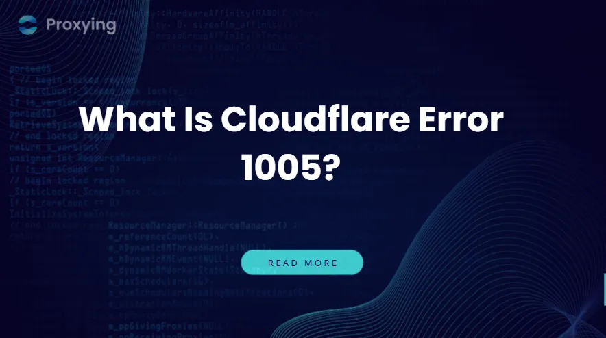 What Is Cloudflare Error 1005?