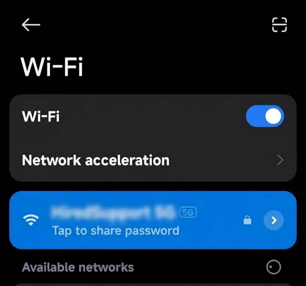 Wifi settings 
