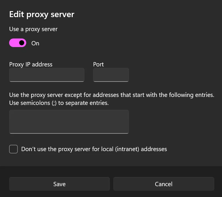 steps to add proxy server on your Windows 11-running device
