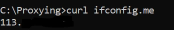 output of curl ifconfig.me