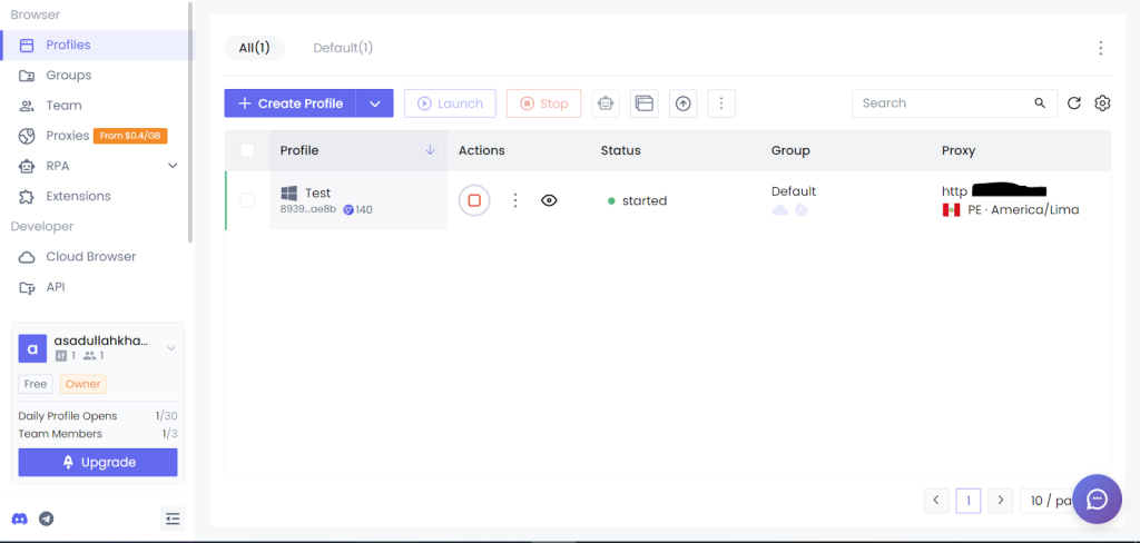 NstBrowser Dashboard