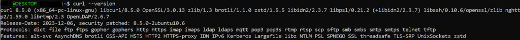 cURL version on linux