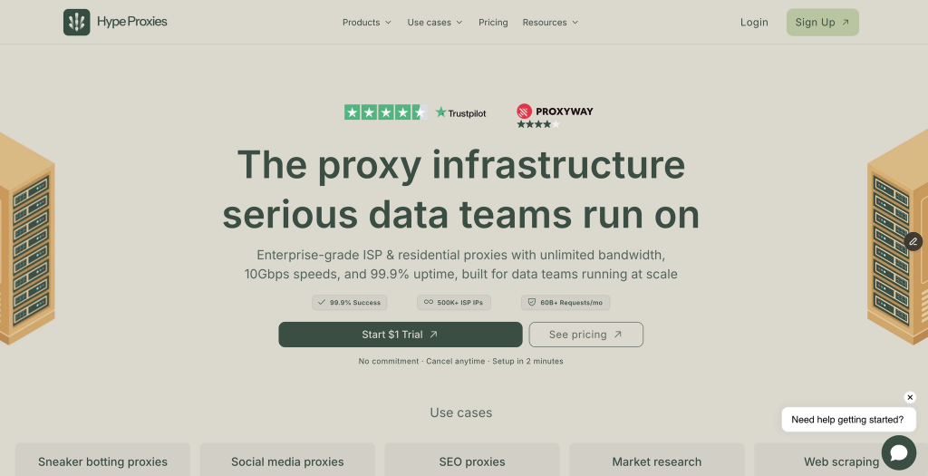 HypeProxies Main page