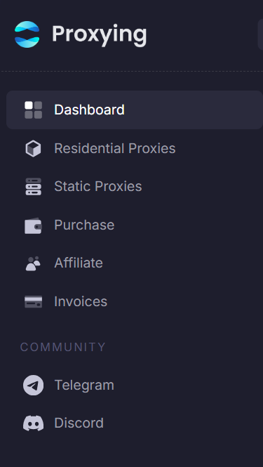 Proxying Dashboard side bar