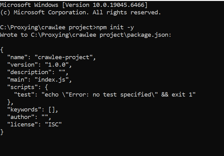 initializing project