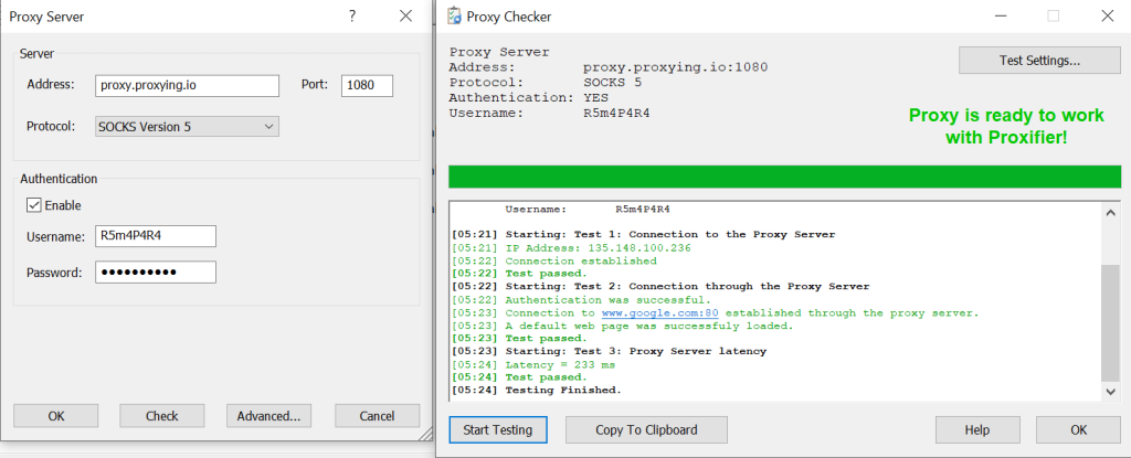 proxy test results
