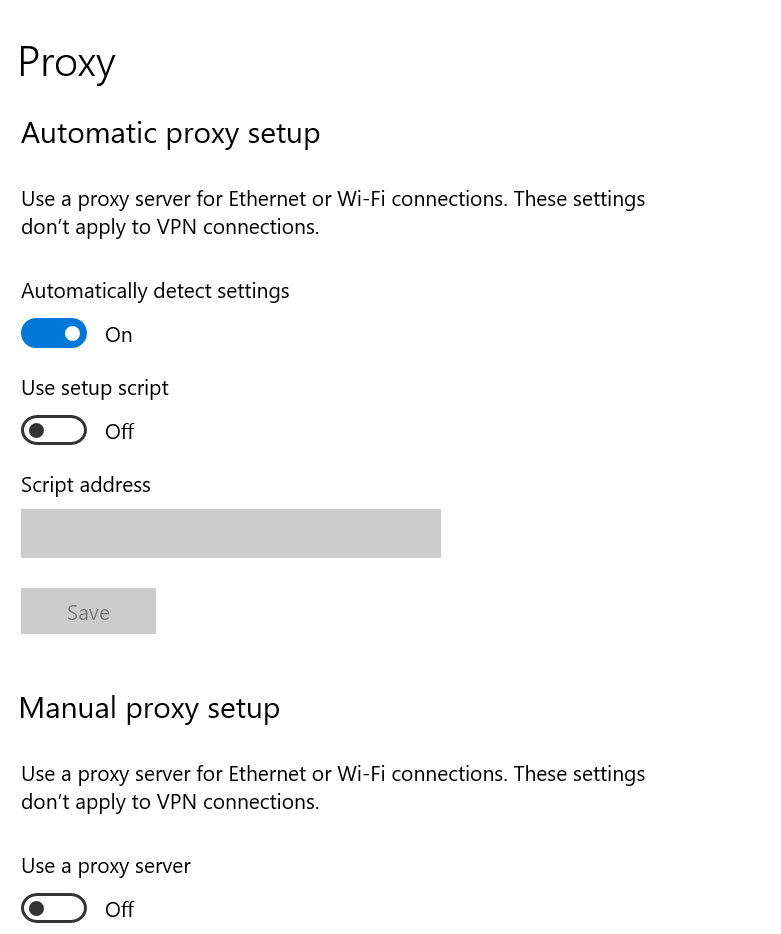 windows proxy settings