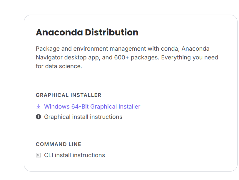 Anaconda download page
