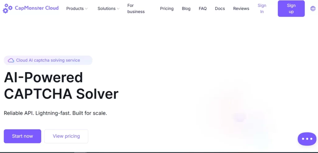 CapMonster cloud home page