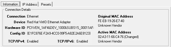 MAC address changing