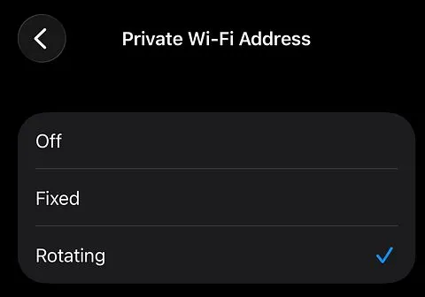 Private Wi-Fi Address