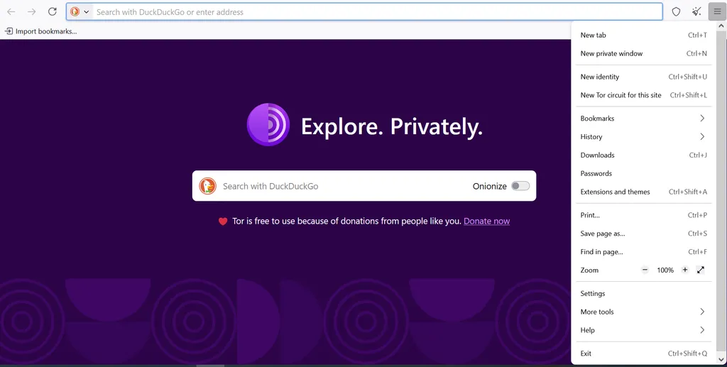 Settings option from hamburger