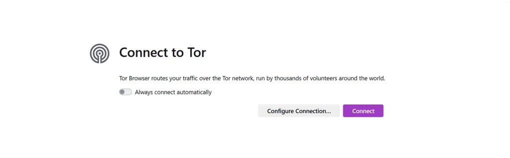 Connection to Tor