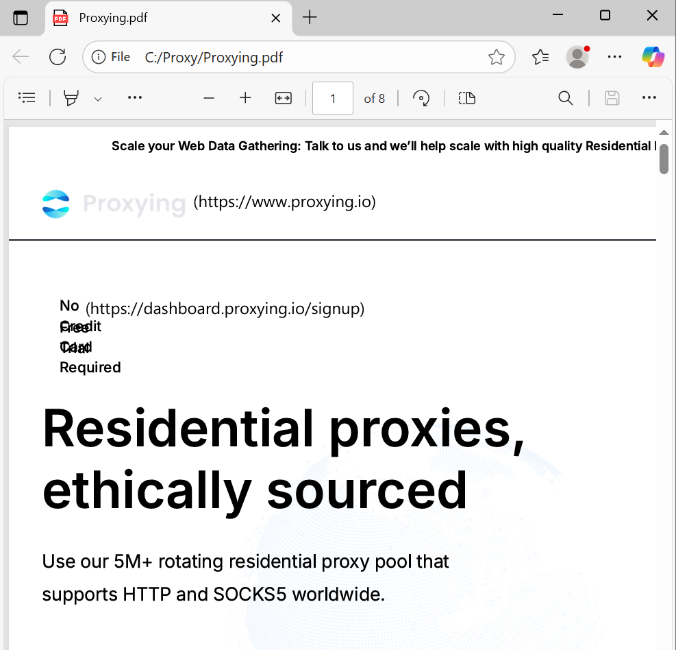 The pdf output