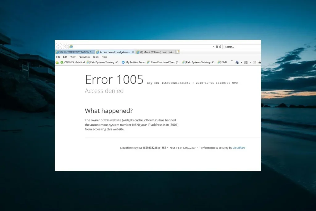 Error 1005