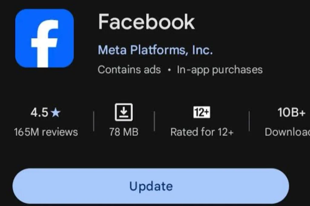 Updating Facebook application